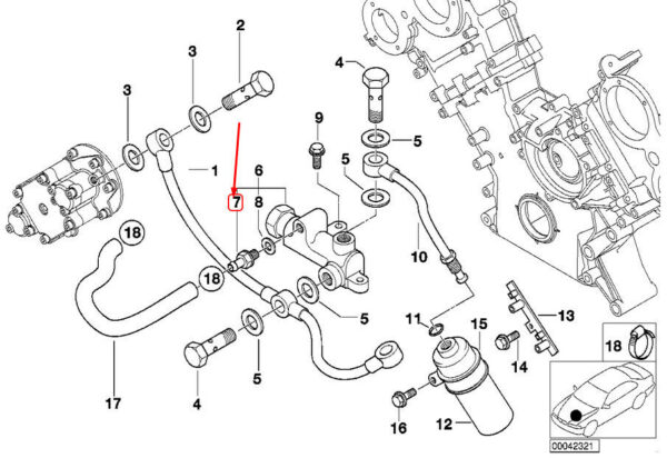 11367830148 - OEM BMW M5 E39 VANOS CYLINDER HEAD CONNECTOR 11367830148 7830148 GENUINE
