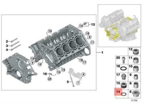 11427502982 - OEM BMW X5 E53 E60 E61 CONTROL VALVE WITH O-RING 11427502982 GENUINE NEW