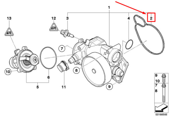 11517549445 - BMW 7 Series F01, F02 water pump seal 7549445 11517549445 NEW ORIGINAL