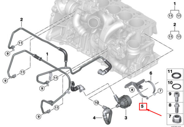 11518091544 - NEW BMW X3 M F97 ENGINE AUXILIARY WATER PUMP HOLDER 11518091544 ORIGINAL