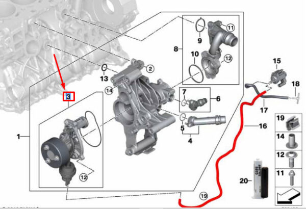 11518475993 - BMW 4 COUPE G22 ENGINE WATER PUMP 11518475993 NEW GENUINE