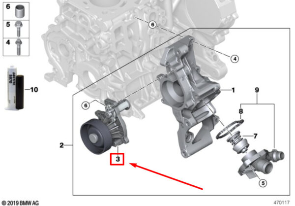 11518591068 - NEW MINI COOPER F56 WATER PUMP 8591068 11518591068 ORIGINAL