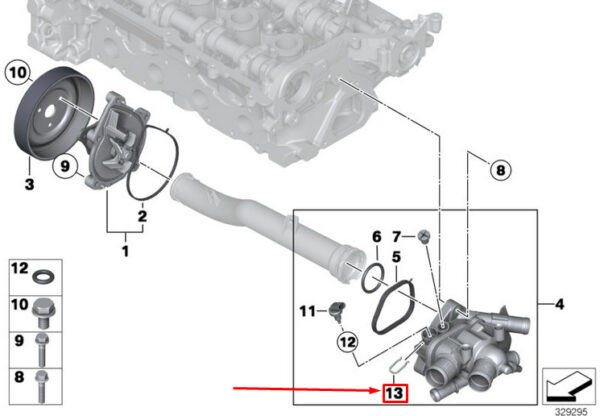 11518613802 - NEW MINI COOPER CLUBMAN R55 WATER PUMP THERMOSTAT CLIP 11518613802