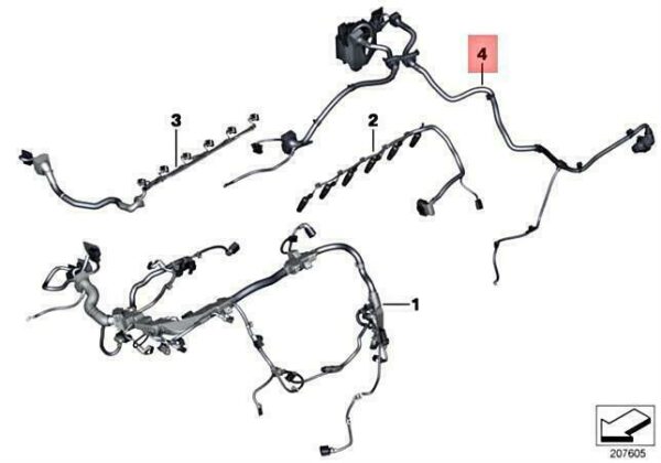 12518513827 - OEM BMW F07 F10 F11 520D WIRING HARNESS ENGINE GEARBOX MODULE 12518513827 NEW