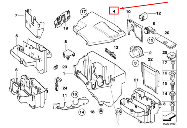 12907520899 - NEW BMW 5 E60 ELECTRONIC BOX COVER 7520899 12907520899