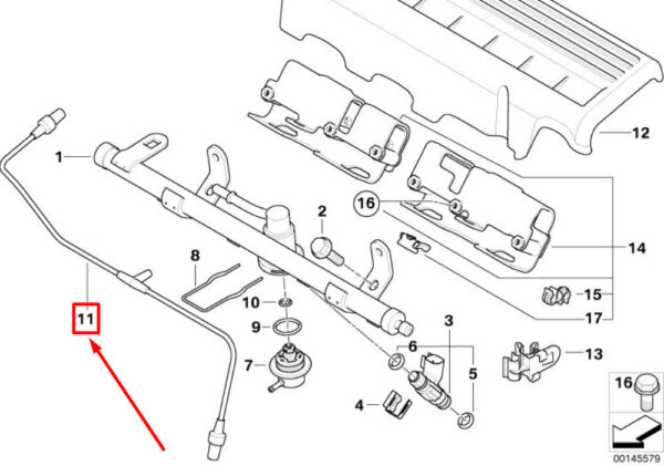 13531504754 - MINI CONVERTIBLE R52 FUEL INJECTION SYSTEM VACUUM LINE 13531504754 GENUINE