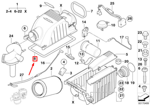 13537558946 - NEW MINI CONVERTIBLE R52 AIRBOX SEAL 13537558946 7558946 ORIGINAL