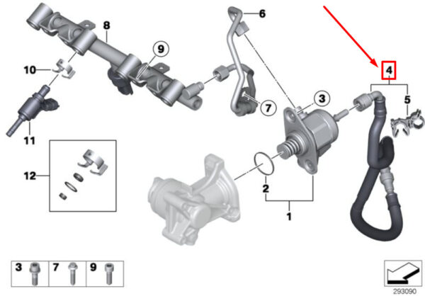 13537605189 - NEW MINI COUPE R58 COOPER S HIGH PRESSURE FUEL SUPPLY LINE 13537605189 ORIGINAL