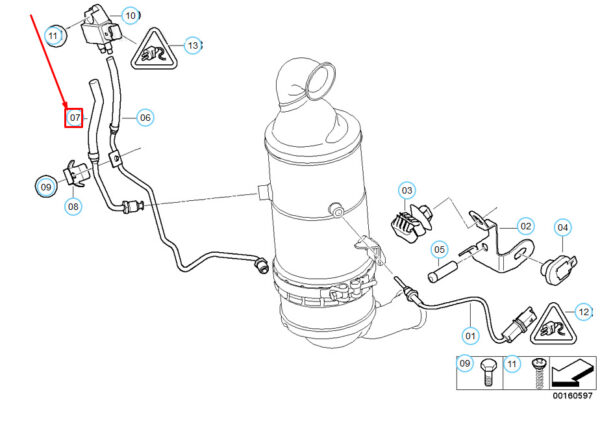 13622753402 - MINI Clubman R55 Power Steering Pressure Hose Assembly 13622753402 NEW GENUINE