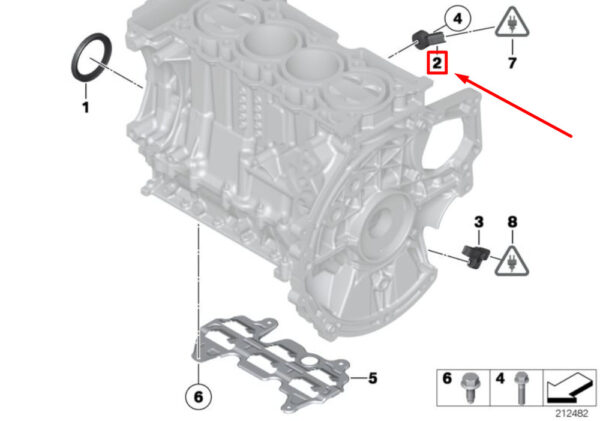 13627535067 - NEW MINI CONVERTIBLE R57 ENGINE DETONATION PING KNOCK SENSOR 13627535067 GENUINE