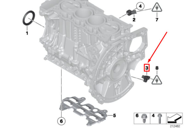 13627561753 - NEW MINI CLUBMAN R55 ENGINE CRANKSHAFT POSITION SENSOR 13627561753 ORIGINAL