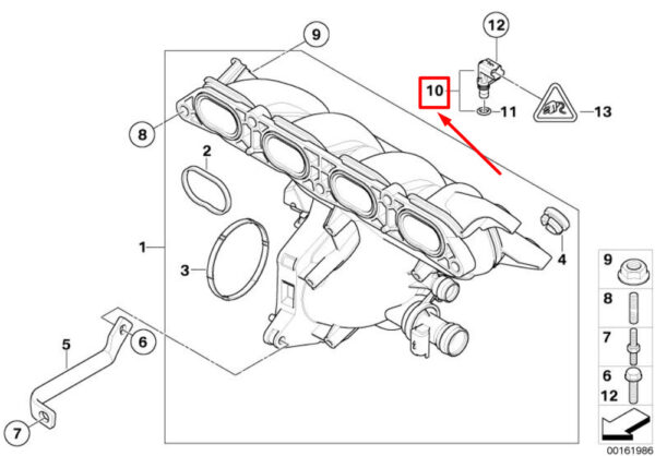 13627582552 - MINI CONVERTIBLE S R57 JCW Intake Manifter Pressure Sensor 13627582552 NEW REAL