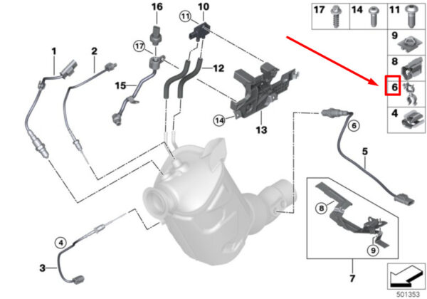 13628578986 - NEW BMW 5 G30 EXHAUST SYSTEM FUEL CABLE HOLDER 13628578986 8578986 ORIGINAL