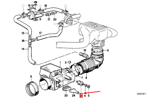 13711272495 - BMW 3 E30 Luftmengenmesser Gummimontage 13711272495 1272495 NEUES ECHTES