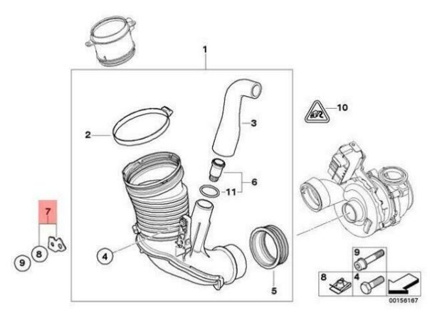13717807266 - OEM BMW E60N E61N E63N E64N AIR HEATER ELEMENT BRACKET 13717807266 GENUINE NEW