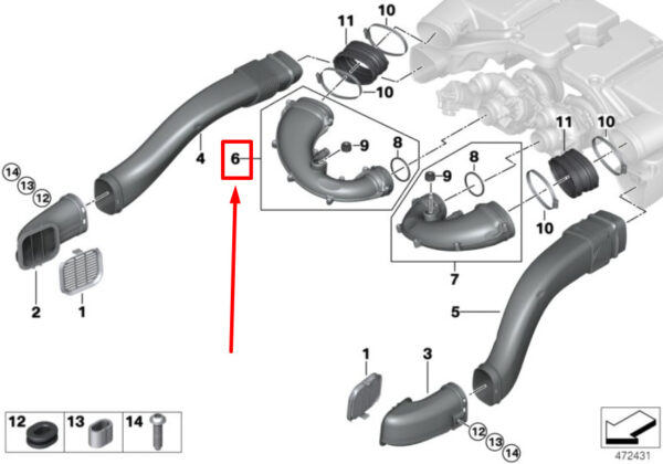 13718658516 - BMW 7 G12 FILTERED AIR DUCT 8658516 13718658516 NEW GENUINE