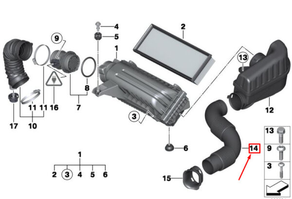 13719804245 - NEW MINI LANDSMANN R60 AIR INTAKE INTAKE DISTRIBUTION HOSE 13719804245