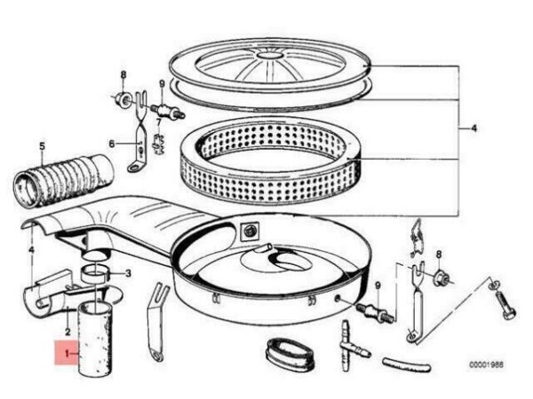 13731261800 - OEM BMW 114 E12 E21 SALOON IDLE VALVE AIR HOSE 13731261800 GENUINE NEW