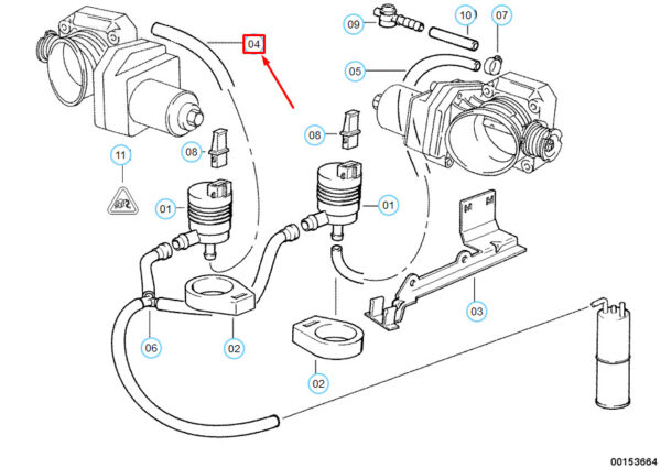 13901742893 - BMW 7 E38 fuel tank vent valve hose 13901742893 NEW ORIGINAL