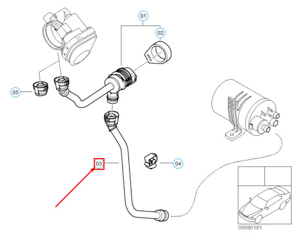 13907529755 - BMW 1 E81 fuel tank ventilation line 13907529755 7529755 NEW REAL