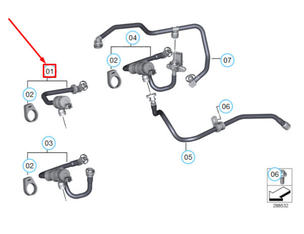 13907636153 - NEW BMW 3 SERIES F30 FUEL TANK BREATHER VALVE WITH PIPE 13907636153 7636153