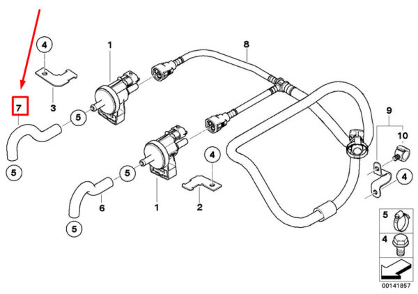 13907835913 - NEW BMW 5 E61 FUEL TANK BREATHER VALVE HOSE ELBOW 7835913 13907835913