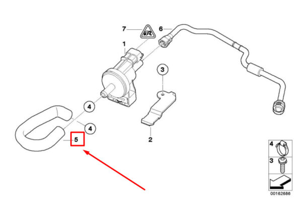 13907838439 - BMW E90 E90N E92 FUEL TANK BREATHER VALVE HOSE ELBOW 13907838439