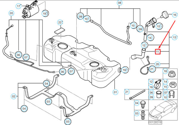16111068193 - NEW MINI COOPER R50 FUEL INJECTION SYSTEM HOSE 16111068193 1068193 ORIGINAL