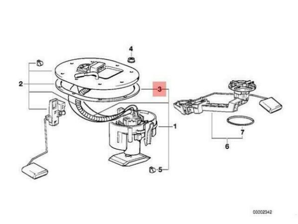 16111182248 - OEM BMW E38 SEDAN SEAL FUEL PUMP ASSEMBLY 16111182248 GENUINE NEW