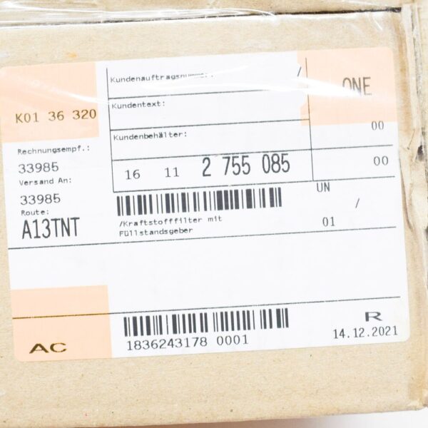 16112755085 - MINI R55 R56 fuel filter with tank generator 2755085 16112755085 NEW