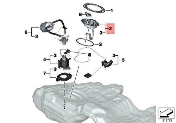 16117217262 - OEM BMW 7 F01 F02 FUEL TANK FLANGE COVER REPAIR  16117217262 GENUINE NEW