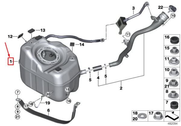 16117444931 - Mini Countryman F60 Fuel Tank 16117444931 7444931 NEW GENUINE