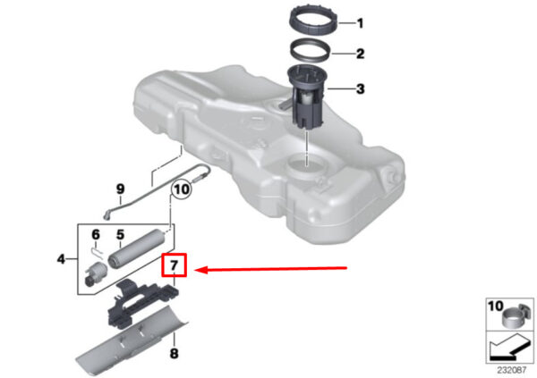16119804445 - NEW MINI COUNTRYMAN R60 FUEL STRAINER BRACKET 16119804445 9804445 GENUINE