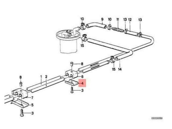 16121178375 - OEM BMW E32 SEDAN FUEL LINE BRACKET 16121178375 GENUINE NEW