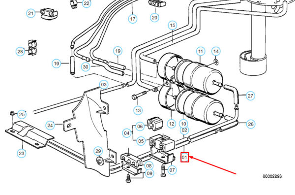 16121179515 - BMW 7 E32 Fuel Supply Feed Line 16121179515 1179515 NEW GENUINE