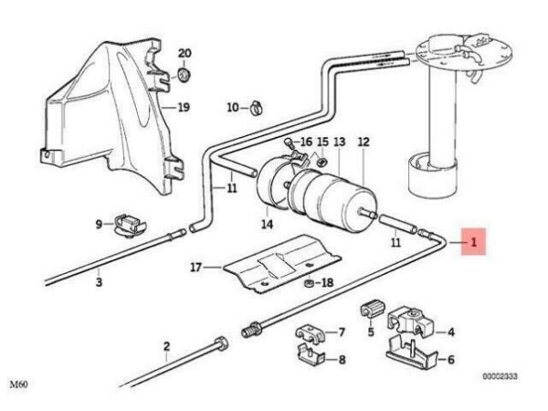 16121182171 - OEM BMW E34 ESTATE SALOON FUEL FEED LINE 16121182171 GENUINE NEW