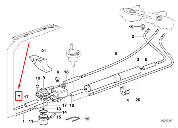 16121182862 - NEW BMW E36 COMPACT CONVERTIBLE FRONT FUEL RETURN LINE 16121182862 GENUINE