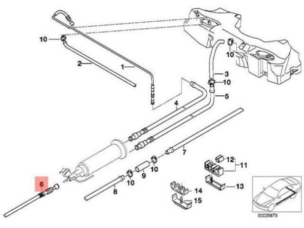 16122228829 - NEW BMW E39 SALOON FRONT FUEL FEED LINE M 16122228829 ORIGINAL