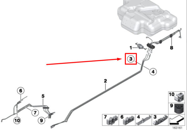 16126753244 - NEW BMW 5 E60 FUEL LINE CLIP 16126753244 6753244 GENUINE