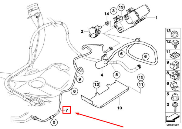 16126762593 - NEW BMW 6 CABRIO E64 REAR SCAVENGING LINE 16126762593 6762593 ORIGINAL
