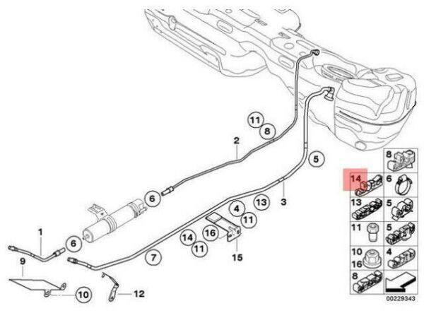 16127234971 - OEM BMW E90N E91N E92N FUEL FEED / MOUNTING PIPE CLIP 16127234971 GENUINE NEW
