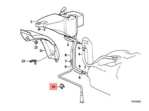 16131179124 - OEM BMW E32 E34 K26 SEDAN WAGON CABLE CLIP 16131179124 GENUINE NEW