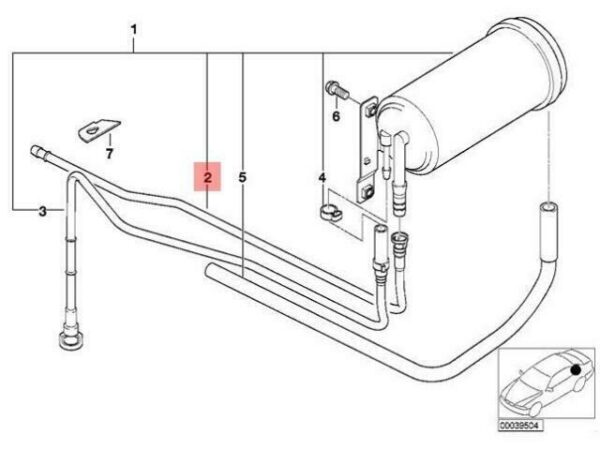 16131184381 - OEM BMW E36 ACTIVATED CHARCOAL FILTER/TUBING VENT PIPE 16131184381 GENUINE NEW