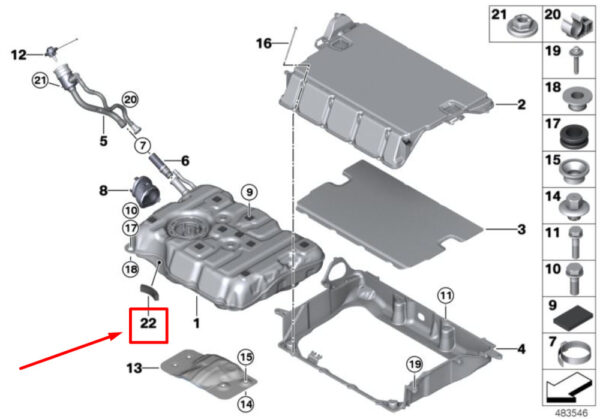 16136755903 - BMW 3 E46 Fuel Tank Absorption Piece 16136755903 6755903 NEW Genuine