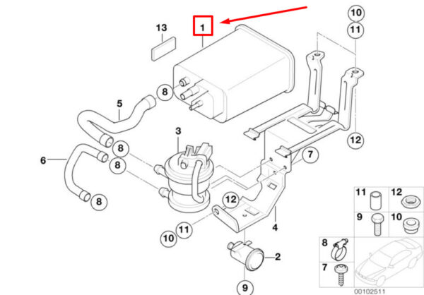 16136801156 - NEW OEM MINI COOPER R50 ACTIVATED CHARCOAL FILTER 16136801156 GENUINE