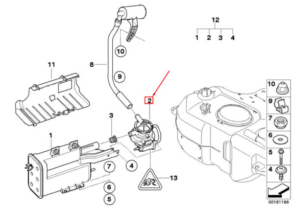 16137195447 - NEW MINI CONVERTIBLE R52 CONVERTIBLE LEAK DIAGNOSTIC PUMP 7195447 16137195447 ORIGINAL