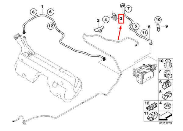 16137836801 - NEW BMW Z4 E86 FUEL TANK EXHAUST METAL MOUNT 7836801 16137836801
