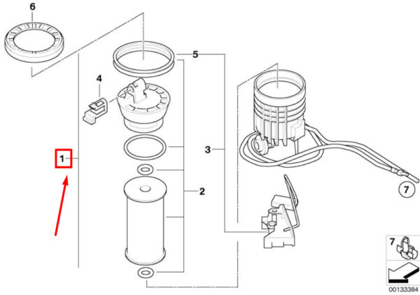 16146765122 - OEM MINI COOPER R50, R53 FUEL FILTER WITH FUEL LEVEL SENSOR 16146765122 GENUINE