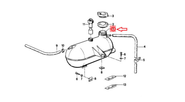 17111707505 - BMW 6 E24 Coolant Expansion Tank 17111707505 1707505 NEW GENUINE