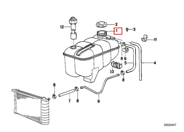 17111712641 - NEW BMW E36 E30 Z4 COOLANT EXPANSION TANK 17111712641 PETROL ORIGINAL